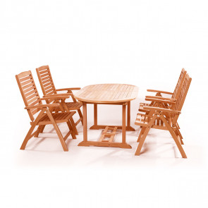 Garland Alovis 4+ sestava nábytku z mahagonu (4x poloh. křeslo Ma-Yo, 1x stůl Bali)