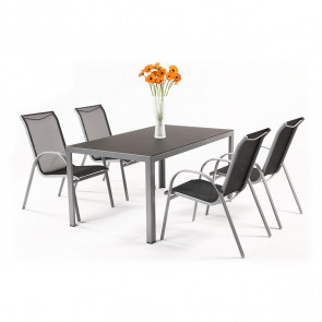 Garland Vergio 4+ sestava nábytku z hliníku (1x stůl Frankie + 4x židle Vera)